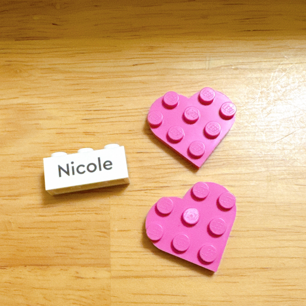 <木木·仕事部屋 Mu Mu Studio> 樂高 LEGO 3X3 Plate Heart 愛心 深粉紅色 薄板 39-細節圖2