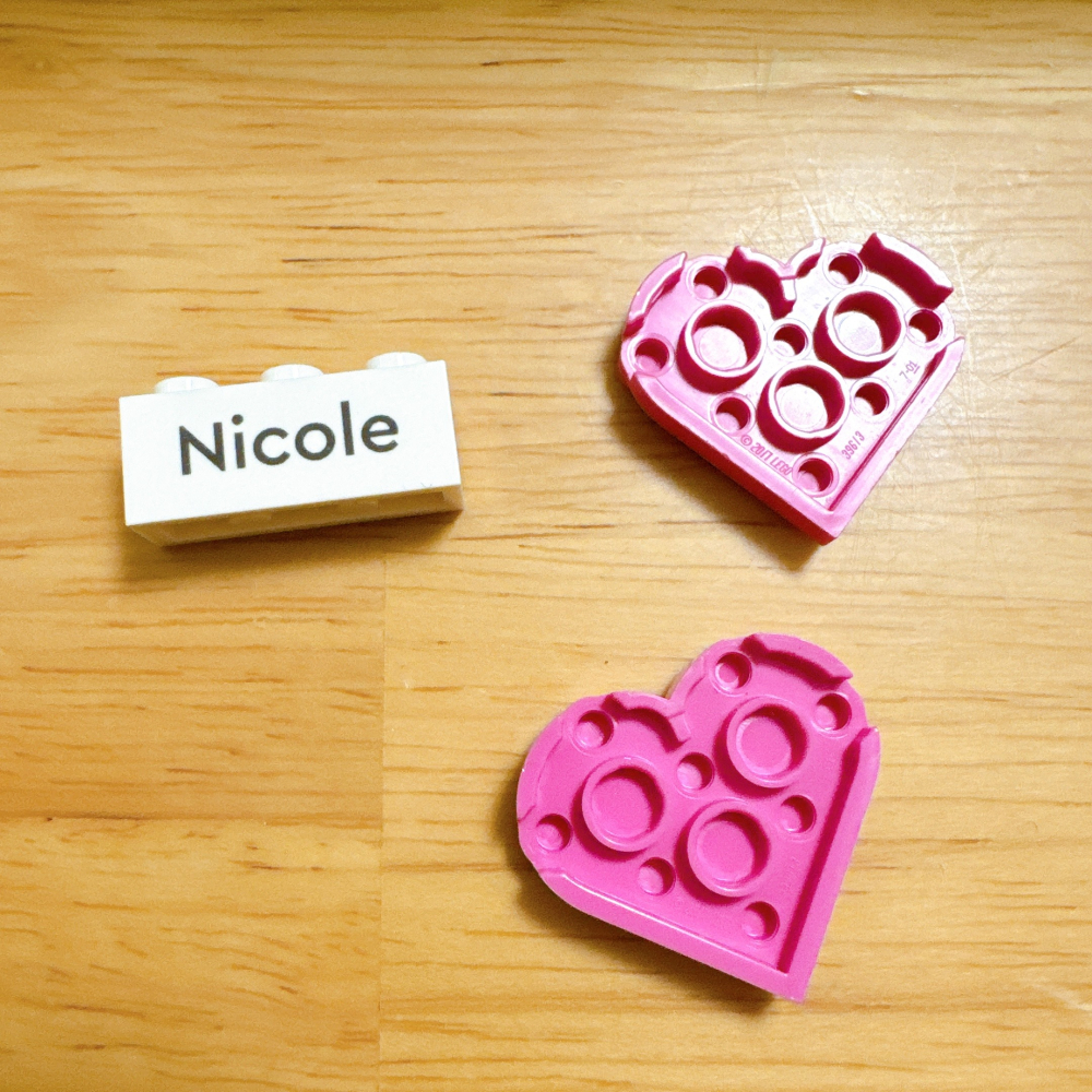 <木木·仕事部屋 Mu Mu Studio> 樂高 LEGO 3X3 Plate Heart 愛心 深粉紅色 薄板 39-細節圖3