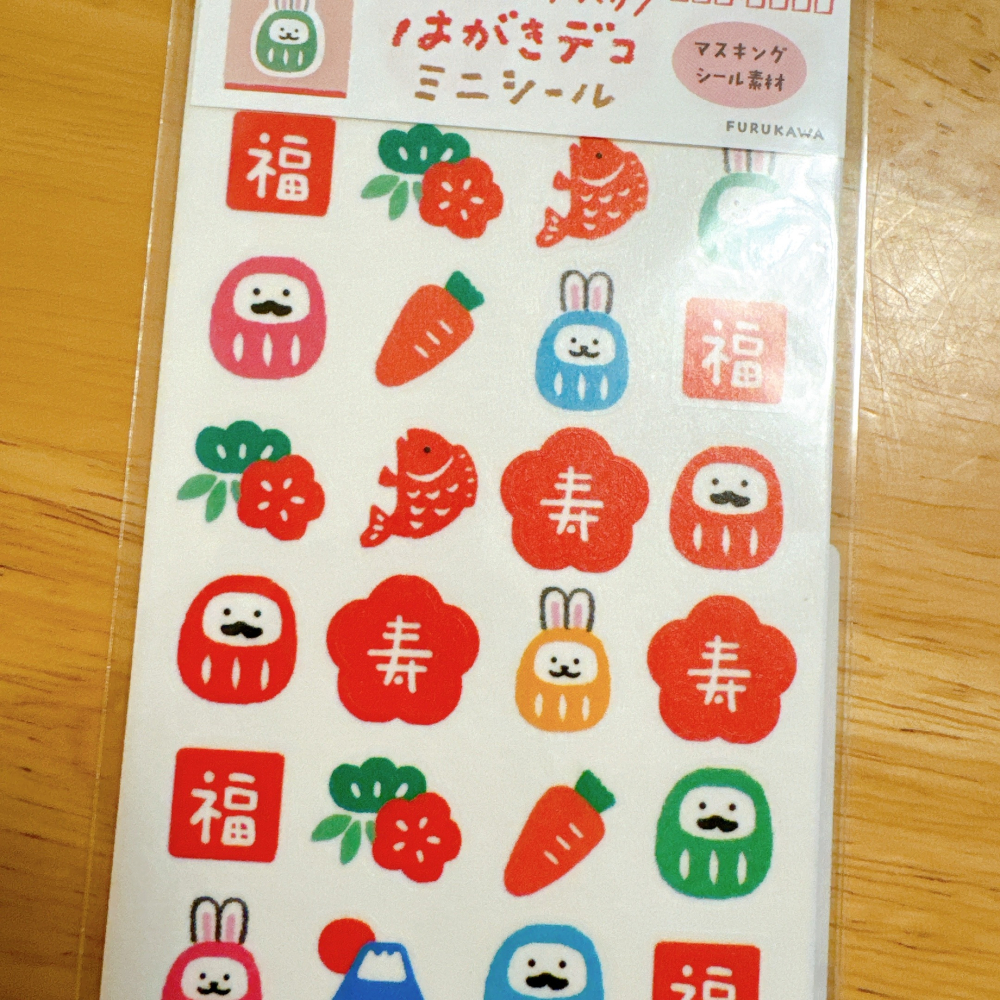 <木木·仕事部屋 Mu Mu Studio> 日本 兔年 Wa-Life 新年迷你貼紙 達摩兔子 達摩 富士山 和紙貼紙-細節圖3