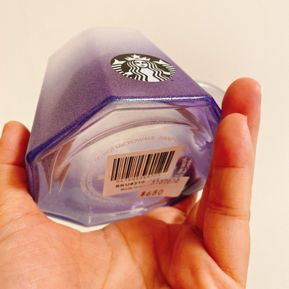 <木木·仕事部屋 Mu Mu Studio> Starbucks 星巴克 山形霧藍玻璃杯 紫 藍 水杯 馬克杯 全新-細節圖3