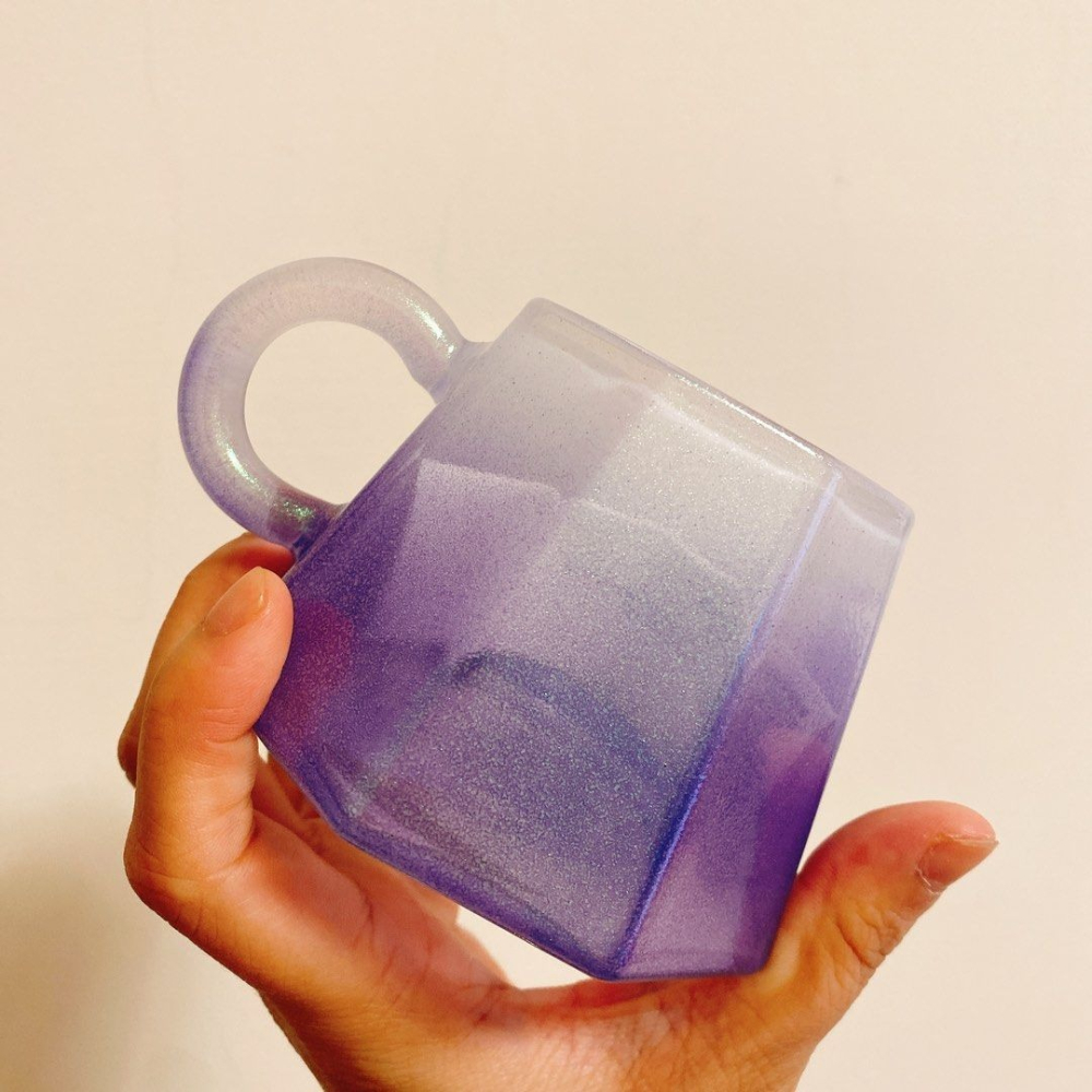 <木木·仕事部屋 Mu Mu Studio> Starbucks 星巴克 山形霧藍玻璃杯 紫 藍 水杯 馬克杯 全新-細節圖6