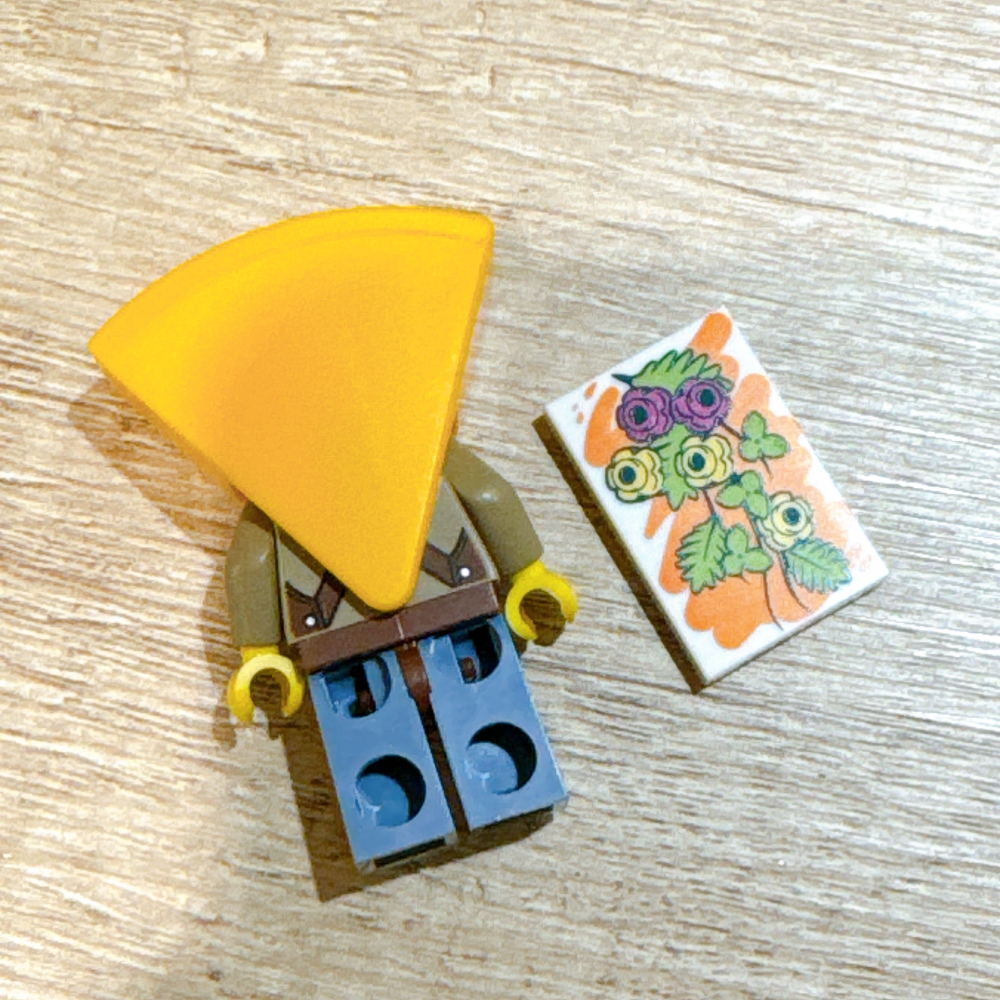 <木木·仕事部屋 Mu Mu Studio> 樂高 lego BAM 自組人偶 起司人 起司 人偶 花朵印刷磚 人偶-細節圖2