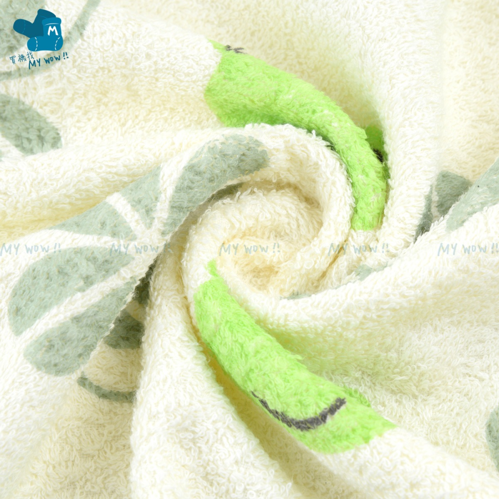 [浴巾]8兩 幸運草青蛙印花浴巾 約70X140CM 輕薄純棉浴巾 吸水快乾 台灣製造 KONES 珂妮絲 包巾 喜帥-細節圖3