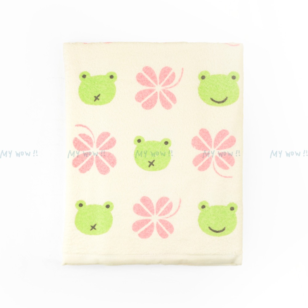 [浴巾]8兩 幸運草青蛙印花浴巾 約70X140CM 輕薄純棉浴巾 吸水快乾 台灣製造 KONES 珂妮絲 包巾 喜帥-規格圖5