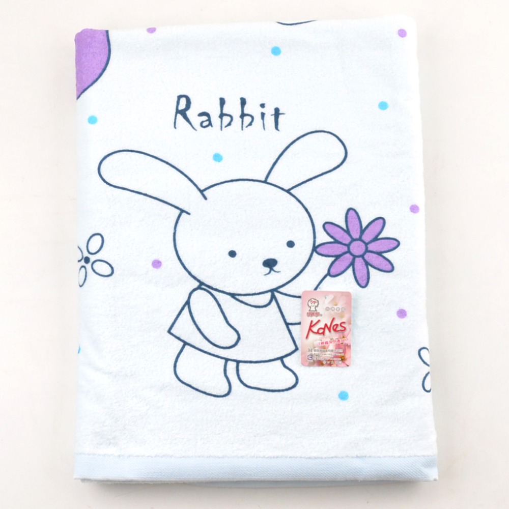 [浴巾] KONES 兔子小熊 剪絨浴巾 印花浴巾 純棉浴巾 吸水浴巾 包巾 珂妮絲 麥襪企業社 KONES-530-規格圖4