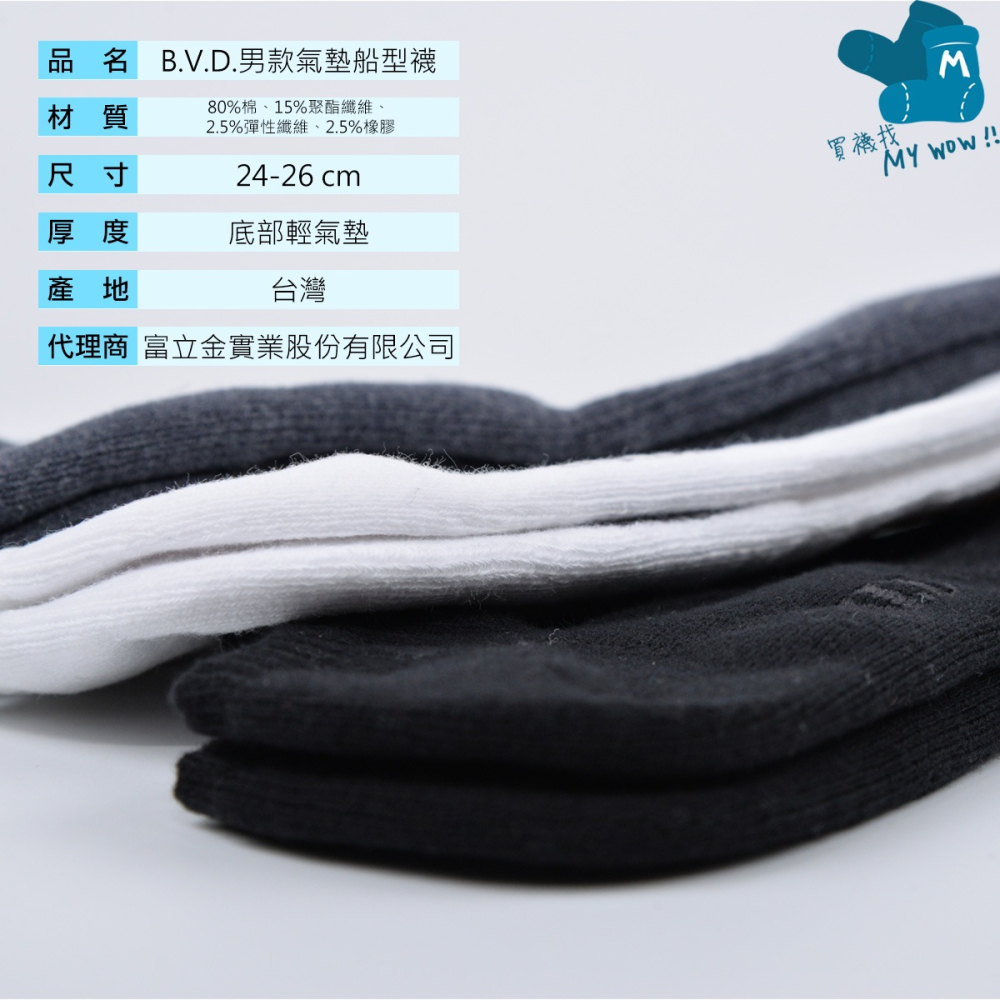 B.V.D. 船型氣墊襪 24-26CM、22-25CM BVD. 帆船襪 男襪 女襪 厚襪 ID：B293、B220-細節圖2