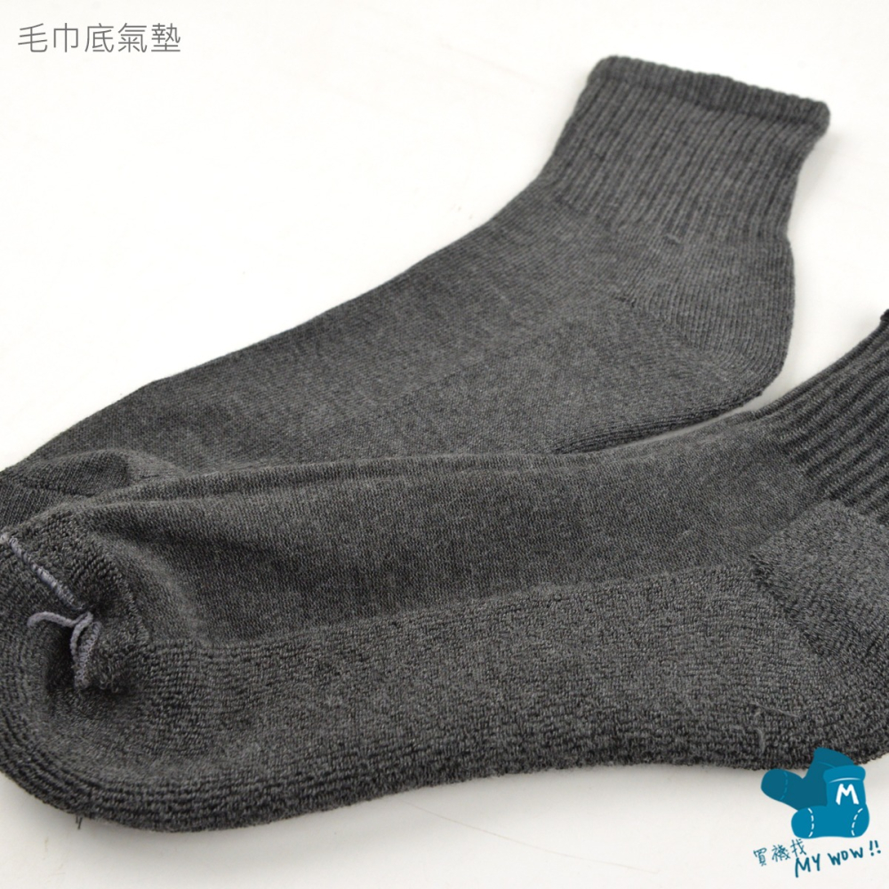 厚底氣墊短襪 1/2 短筒襪 短襪 毛巾底 學生襪 行軍襪 運動襪 毛巾襪 氣墊襪 厚襪 台灣製 日耀 NO.R02-細節圖2