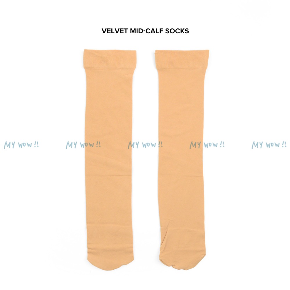 天鵝絨全彈性中統襪 22-26CM 學生襪 半統襪 長靴襪 中統絲襪 中筒襪 膝下襪 顯瘦小腿襪 馬靴襪 1011-規格圖5