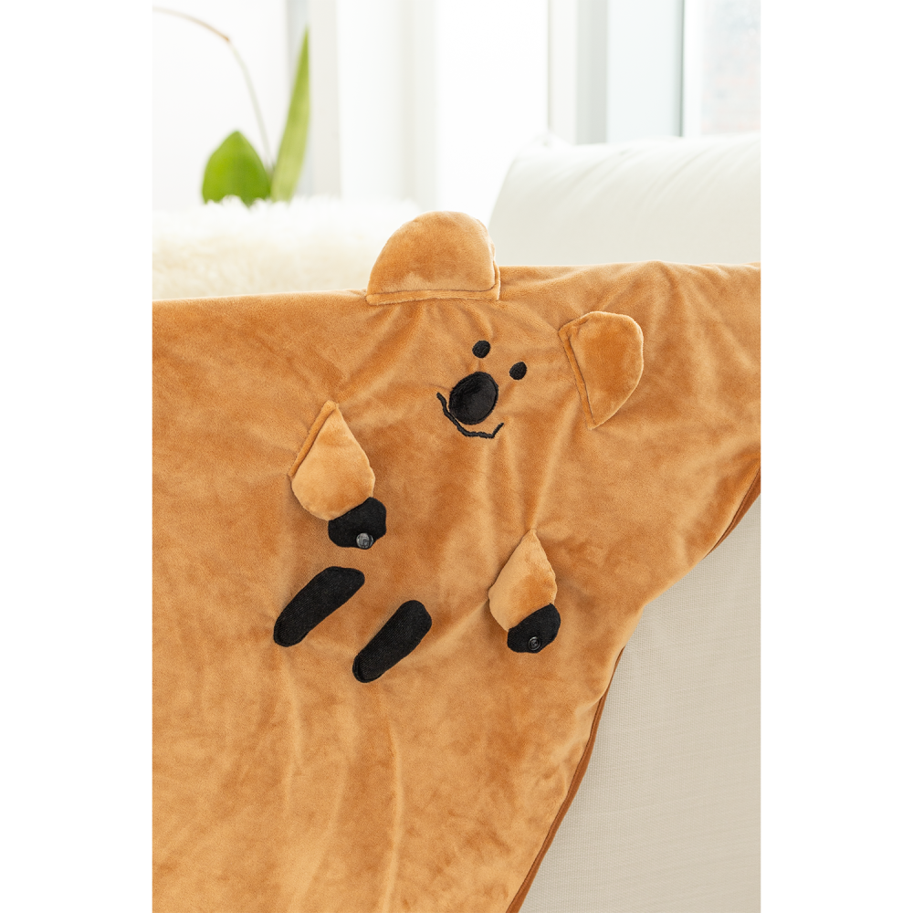 預購｜Dinotaeng 可愛矮袋鼠Quokka暖暖毛毯 毛毯 小涼被 共三款-細節圖3