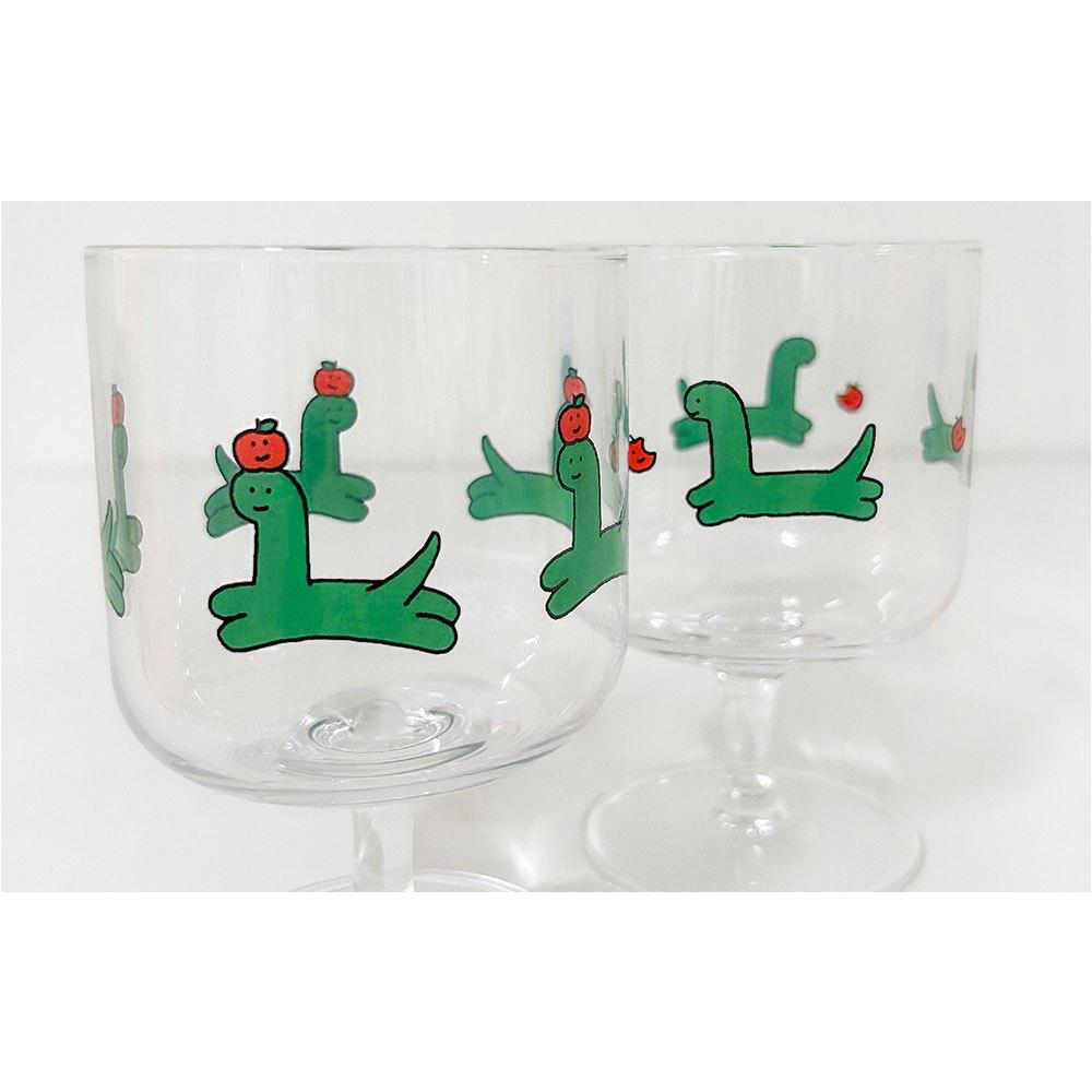 ʜᴀʀᴜᴅᴀɪʟʏ🌙 預購｜JOGUMAN STUDIO 小脘龍高腳杯套組 可愛恐龍插圖酒杯 飲料玻璃杯 咖啡杯 果汁杯-細節圖5