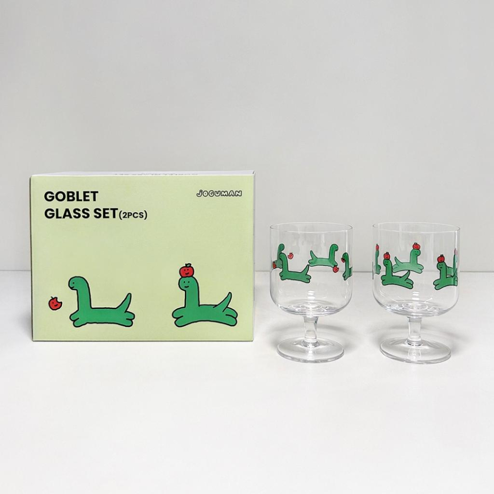 ʜᴀʀᴜᴅᴀɪʟʏ🌙 預購｜JOGUMAN STUDIO 小脘龍高腳杯套組 可愛恐龍插圖酒杯 飲料玻璃杯 咖啡杯 果汁杯-細節圖7