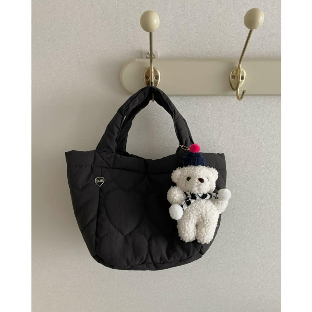 ʜᴀʀᴜᴅᴀɪʟʏ🌙 預購｜韓國 愛心衍縫車縫提袋 愛心車線小提袋-細節圖2