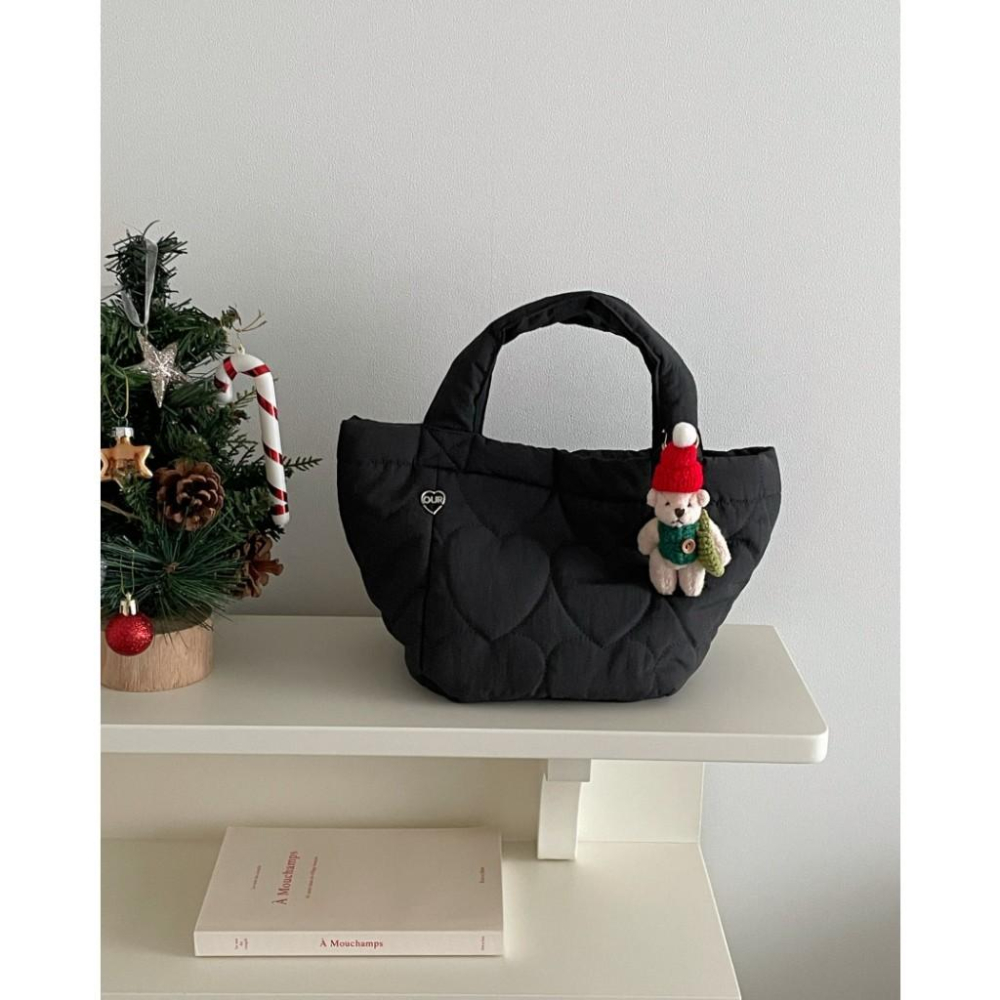 ʜᴀʀᴜᴅᴀɪʟʏ🌙 預購｜韓國 愛心衍縫車縫提袋 愛心車線小提袋-細節圖3