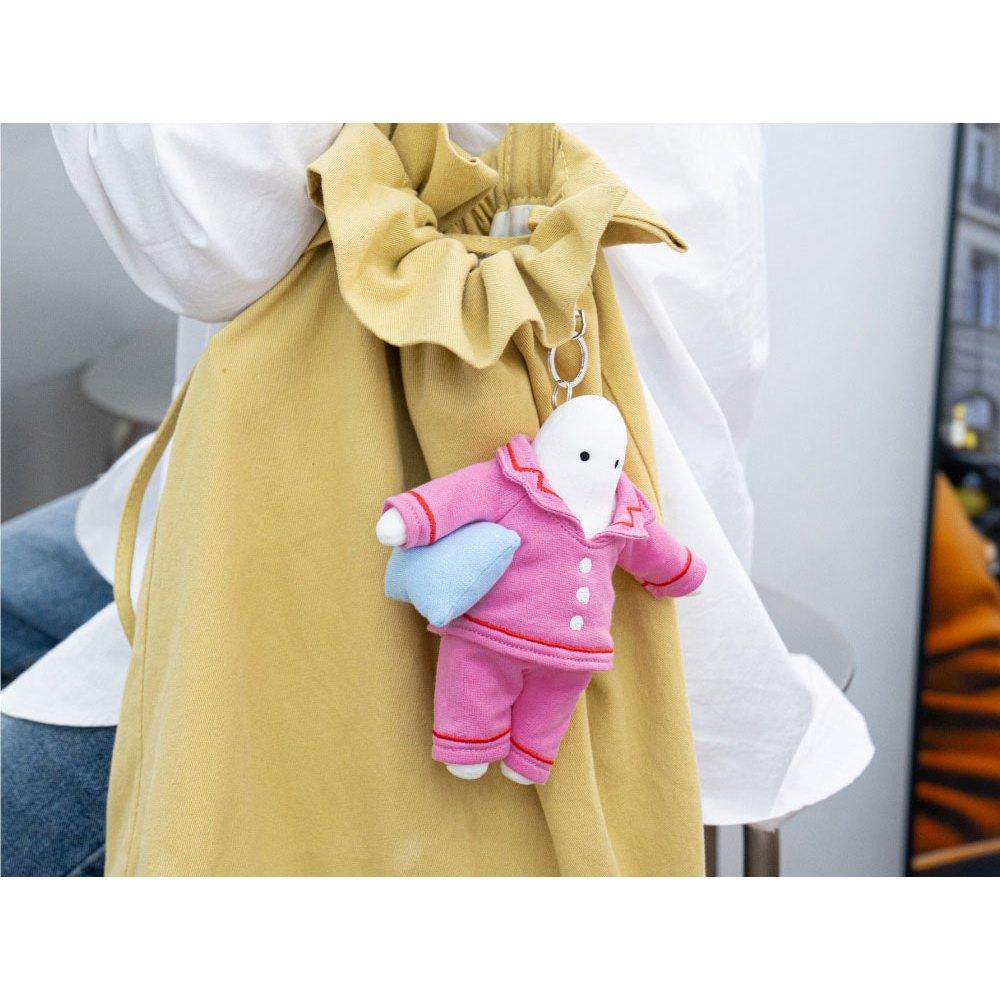 ʜᴀʀᴜᴅᴀɪʟʏ🌙 預購｜Mr.Donothing Plush keyring懶惰先生睡衣鑰匙圈  慵懶娃娃吊飾 裝飾-細節圖4