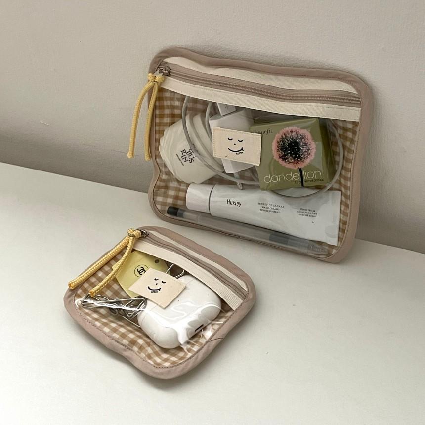 ʜᴀʀᴜᴅᴀɪʟʏ🌙  預購｜0235m PVC方格拉鍊小包 隨身小包 化妝包 旅行收納包-細節圖6