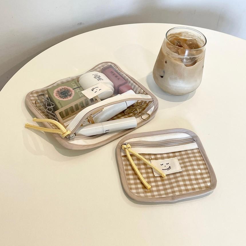 ʜᴀʀᴜᴅᴀɪʟʏ🌙  預購｜0235m PVC方格拉鍊小包 隨身小包 化妝包 旅行收納包-細節圖7