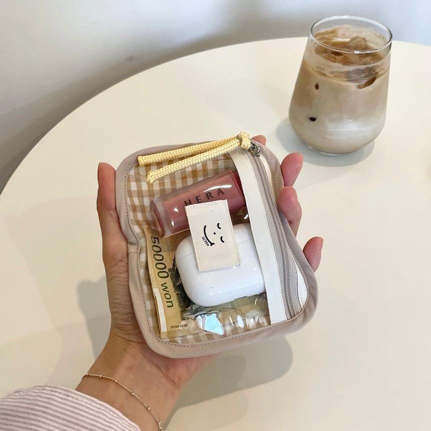 ʜᴀʀᴜᴅᴀɪʟʏ🌙  預購｜0235m PVC方格拉鍊小包 隨身小包 化妝包 旅行收納包-細節圖8