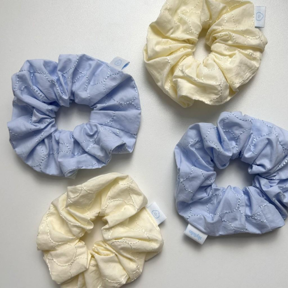 ʜᴀʀᴜᴅᴀɪʟʏ🌙  預購｜skyfolio 可愛雲朵刺繡髮圈 大腸圈 造型髮圈 可愛髮飾 綁頭髮束飾品-細節圖6