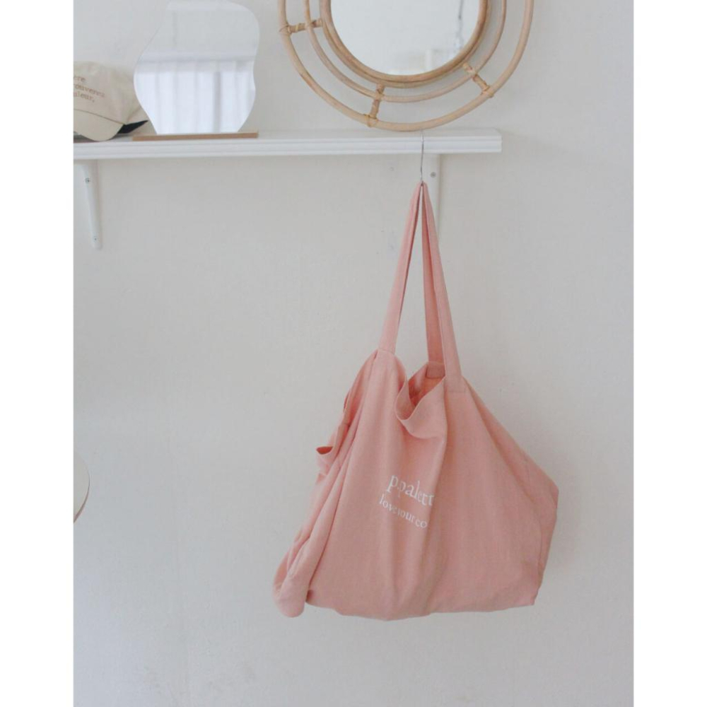 ʜᴀʀᴜᴅᴀɪʟʏ🌙  部分有貨｜p.palette 素面logo系列棉麻肩背包 側背包 外出包 購物袋 旅行包袋 共四-細節圖7