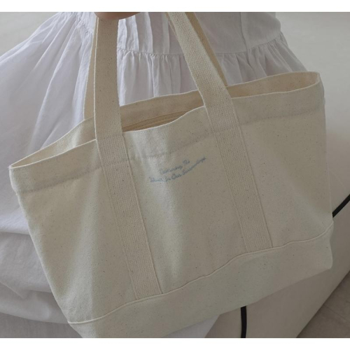 ʜᴀʀᴜᴅᴀɪʟʏ🌙 預購｜uoe studio eco bag 刺繡素面帆布提包 外出包 購物袋 共兩款