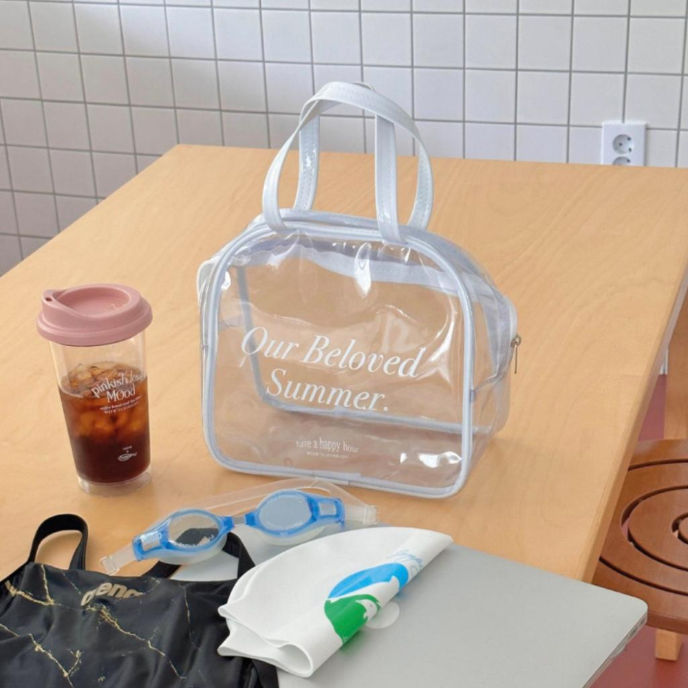 ʜᴀʀᴜᴅᴀɪʟʏ🌙 預購｜Beloved Summe�r 透明PVC包 透明海灘包 PVC野餐包 透明PVC游泳包-細節圖2
