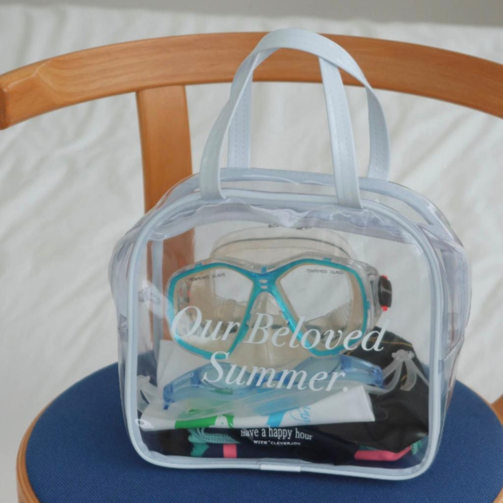 ʜᴀʀᴜᴅᴀɪʟʏ🌙 預購｜Beloved Summe�r 透明PVC包 透明海灘包 PVC野餐包 透明PVC游泳包-細節圖3