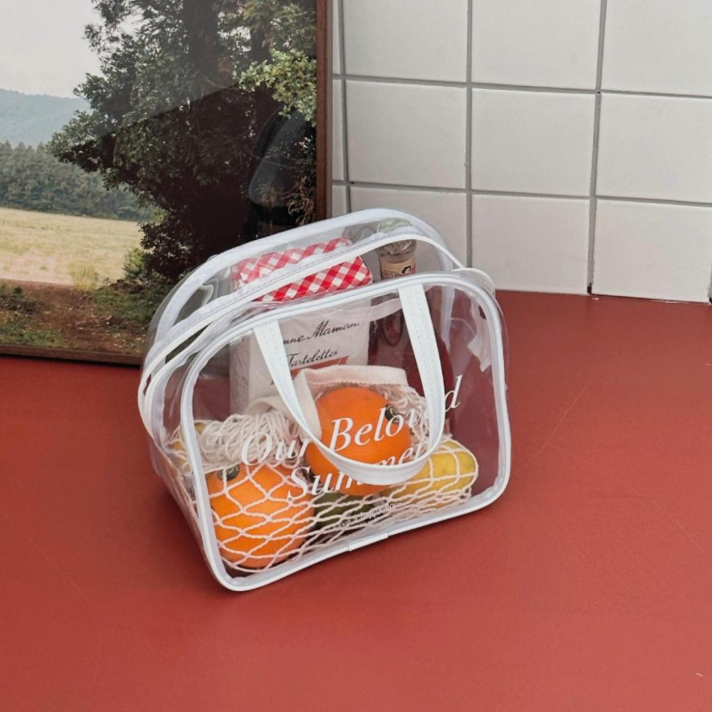 ʜᴀʀᴜᴅᴀɪʟʏ🌙 預購｜Beloved Summe�r 透明PVC包 透明海灘包 PVC野餐包 透明PVC游泳包-細節圖5