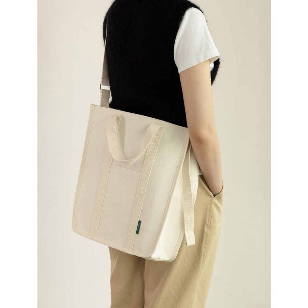 ʜᴀʀᴜᴅᴀɪʟʏ🌙  預購｜livework 黑白撞色包邊棉麻手提包 側背包 肩背包 外出包 斜背包 共三款-細節圖7