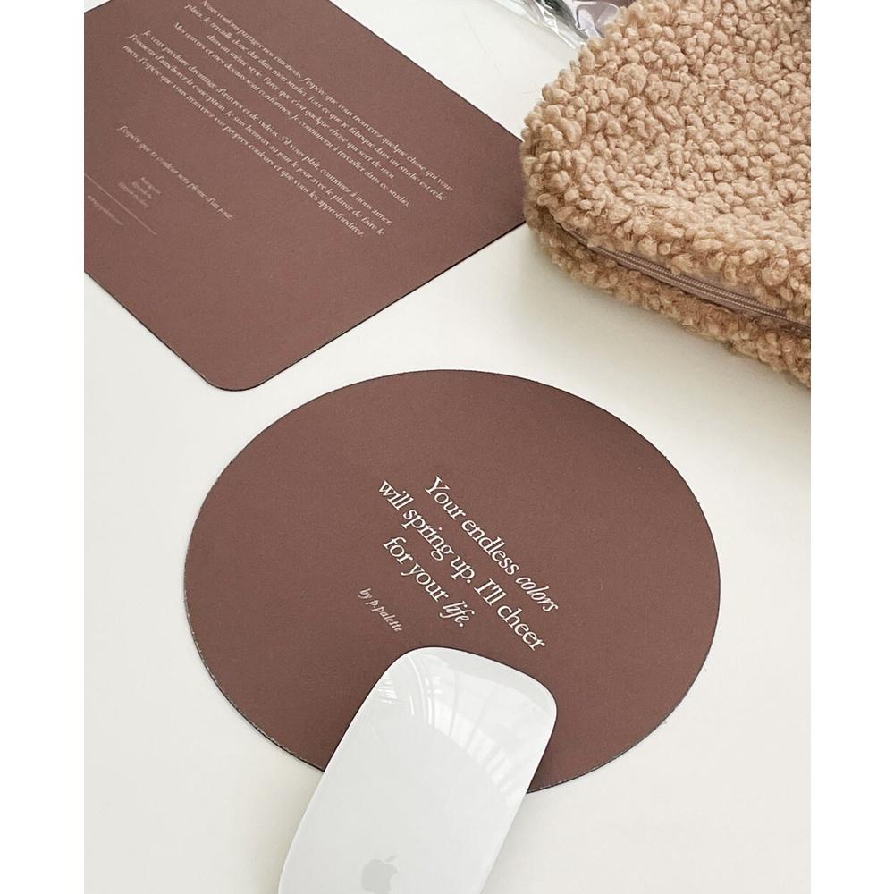 ʜᴀʀᴜᴅᴀɪʟʏ🌙  預購｜p.palette Basic Circle brown mouse pad 滑鼠墊-細節圖3