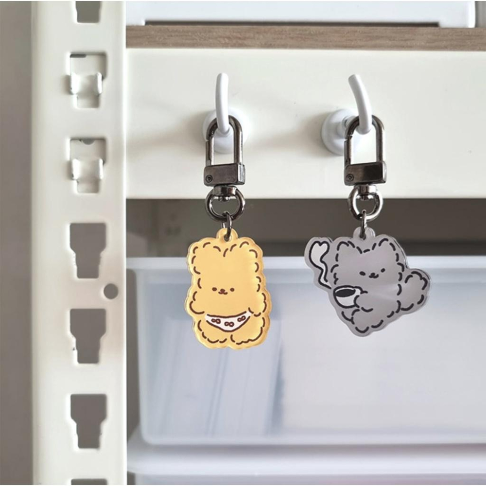 ʜᴀʀᴜᴅᴀɪʟʏ🌙 預購｜PERMS 可愛熊熊 小白狗 小灰貓吊飾 可愛鑰匙圈-細節圖4