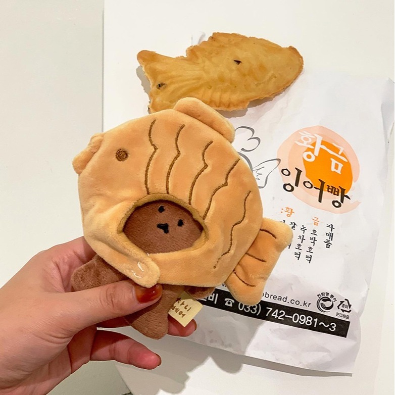 ʜᴀʀᴜᴅᴀɪʟʏ🌙 預購｜onemorebag chani bear 鯛魚燒小熊玩偶 棕色熊熊 娃娃吊飾-細節圖2