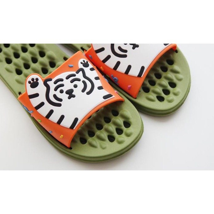 ʜᴀʀᴜᴅᴀɪʟʏ🌙 預購｜헬로고양이 MUZIK TIGER 無職老虎 優質排水防滑成人/兒童浴室拖鞋 親子室內拖鞋-細節圖2