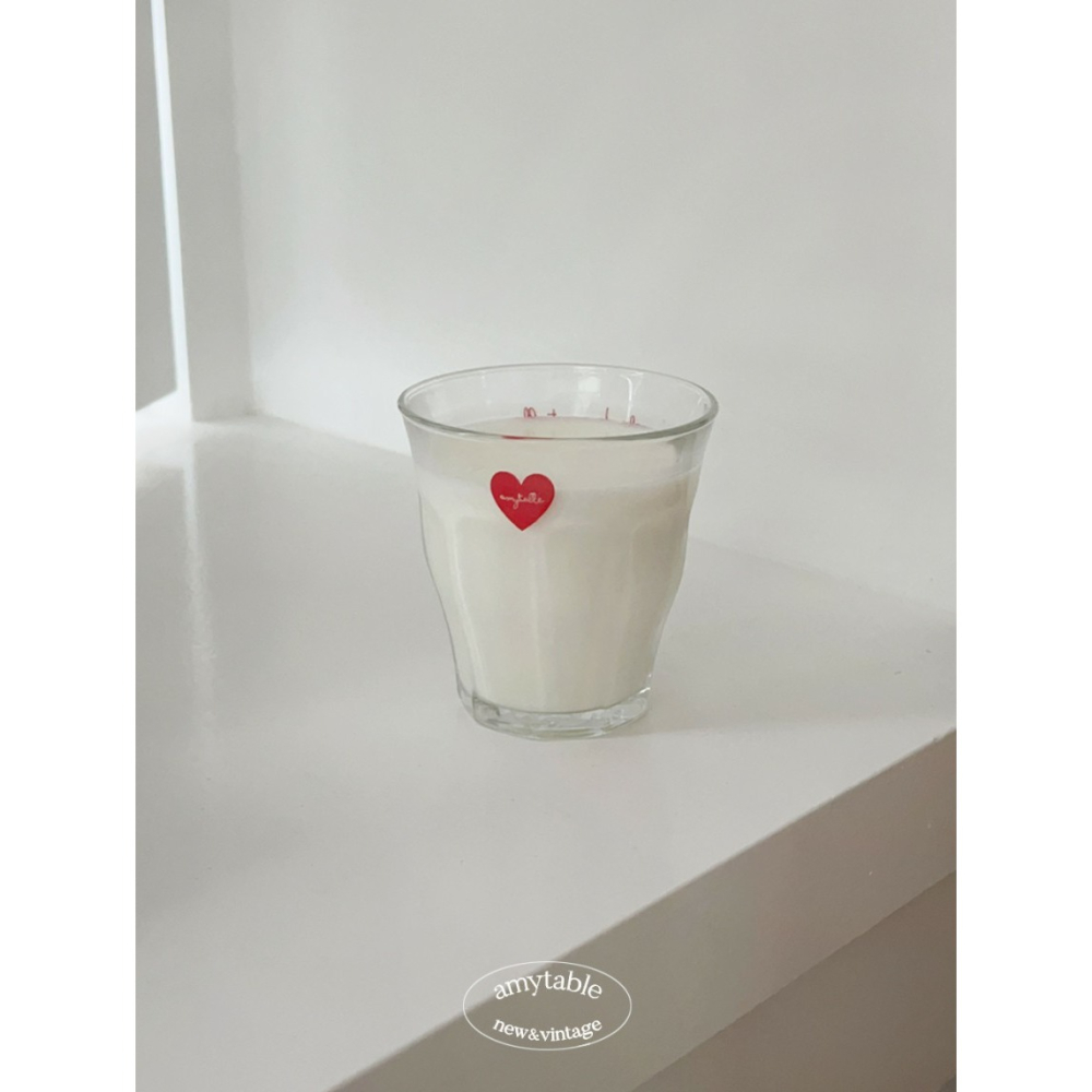 ʜᴀʀᴜᴅᴀɪʟʏ🌙 預購｜韓國家居・ amytable 艾米桌愛心紅色印字玻璃耐熱杯 水杯 飲料杯 咖啡杯 牛奶杯-細節圖2