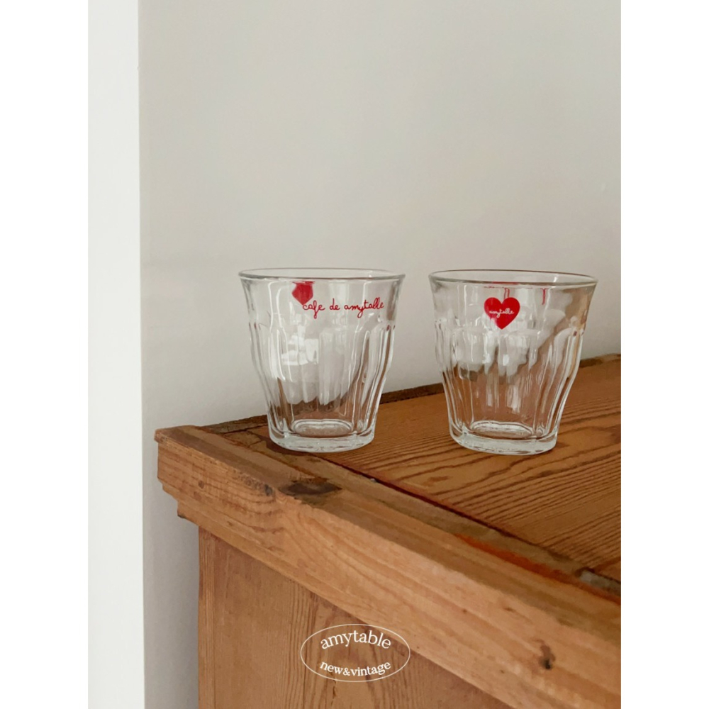 ʜᴀʀᴜᴅᴀɪʟʏ🌙 預購｜韓國家居・ amytable 艾米桌愛心紅色印字玻璃耐熱杯 水杯 飲料杯 咖啡杯 牛奶杯-細節圖4