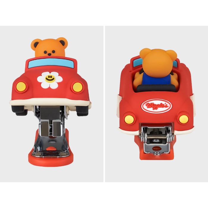 ʜᴀʀᴜᴅᴀɪʟʏ🌙 預購｜wigglewiggle 可愛角色造型釘書機 小熊車車/小花叢訂書器 辦公家用裝訂機 文具-細節圖8