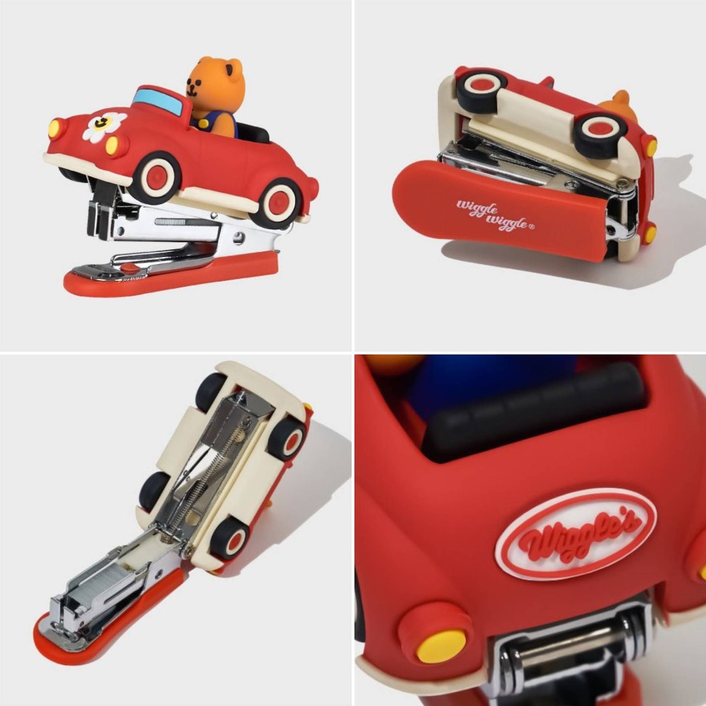 ʜᴀʀᴜᴅᴀɪʟʏ🌙 預購｜wigglewiggle 可愛角色造型釘書機 小熊車車/小花叢訂書器 辦公家用裝訂機 文具-規格圖9