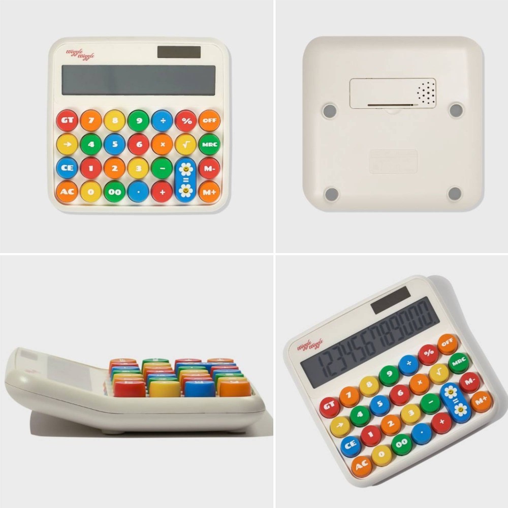 ʜᴀʀᴜᴅᴀɪʟʏ🌙 預購｜wigglewiggle 復古撞色便攜充電式計算機 圓形按鍵計算機 桌上型計算機-規格圖8