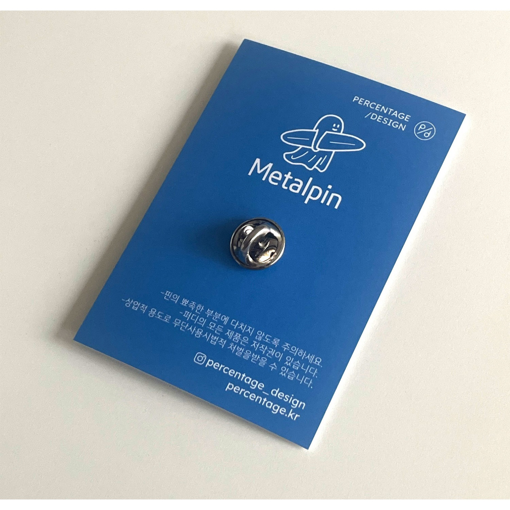 ʜᴀʀᴜᴅᴀɪʟʏ🌙 預購｜Percentage 韓國小幽靈藍色衝浪板徽章 胸章 金屬徽章 胸針 別針 包包衣服裝飾-細節圖7