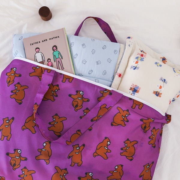 ʜᴀʀᴜᴅᴀɪʟʏ🌙 預購｜Dailylike 可愛小動物日常購物袋 幼兒園睡袋 環保袋 外出萬用袋 防水大袋子-細節圖4