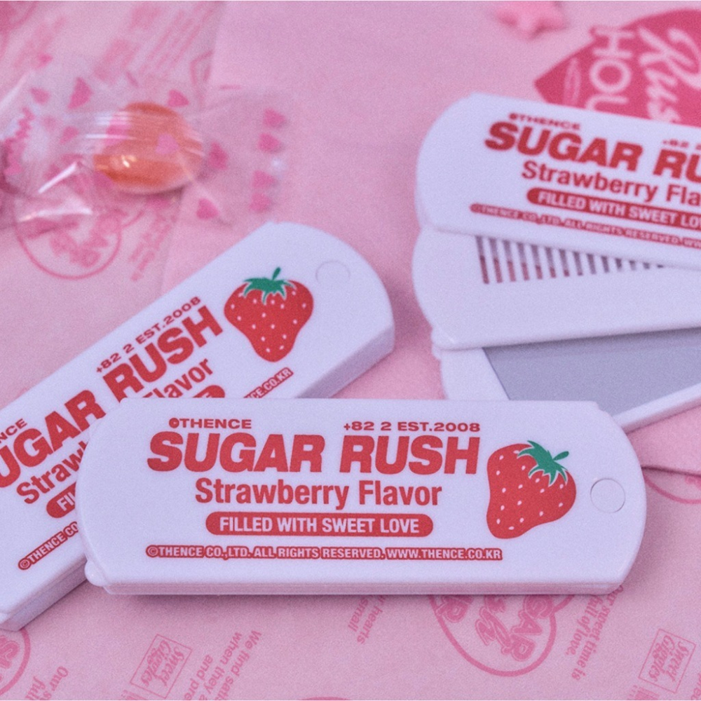 ʜᴀʀᴜᴅᴀɪʟʏ🌙 預購｜THENCE 草莓折疊鏡梳組 草莓隨身鏡梳組-細節圖5