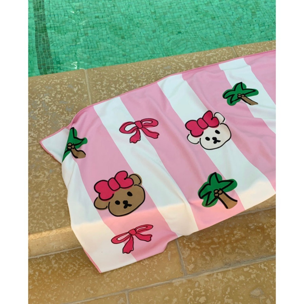ʜᴀʀᴜᴅᴀɪʟʏ🌙 預購｜Mazzzzy Hawaiian muffin 熊熊海灘浴巾 海灘舖巾 大毛巾-細節圖3
