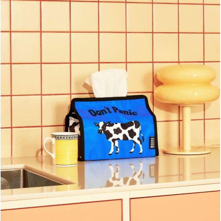 ʜᴀʀᴜᴅᴀɪʟʏ🌙 預購｜韓國家居・wigglewiggle 美式復古乳牛/微笑花千鳥格紙巾套 衛生紙收納盒 收納包-細節圖4