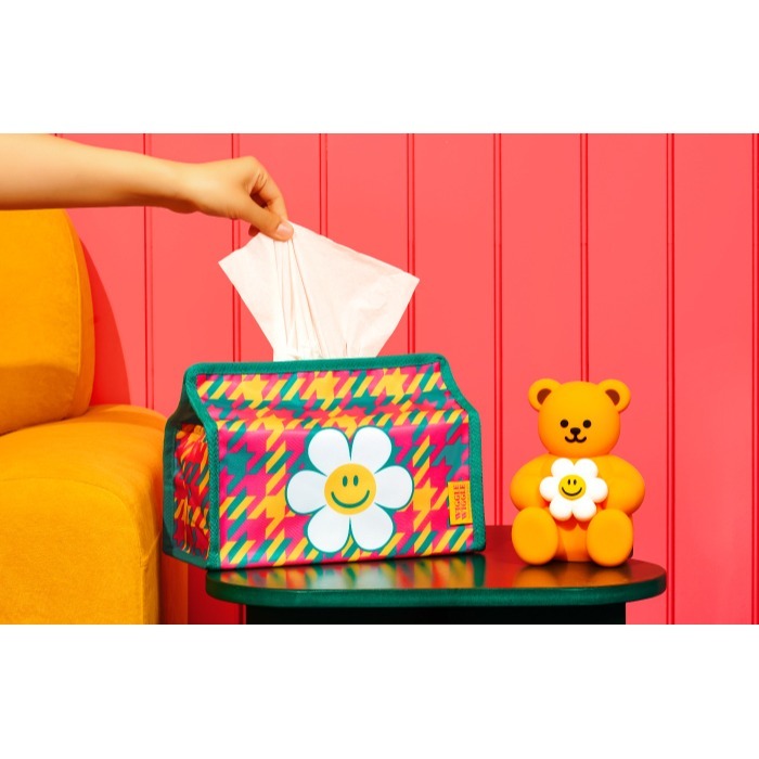 ʜᴀʀᴜᴅᴀɪʟʏ🌙 預購｜韓國家居・wigglewiggle 美式復古乳牛/微笑花千鳥格紙巾套 衛生紙收納盒 收納包-細節圖8