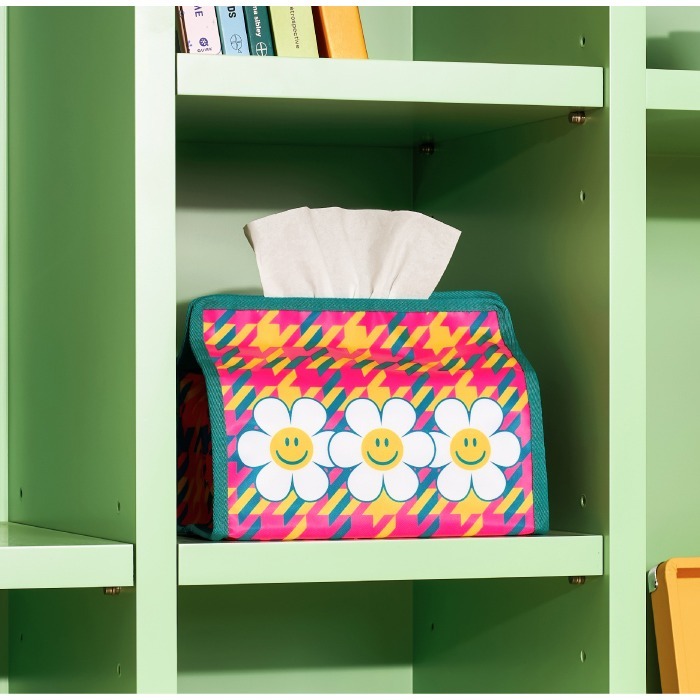 ʜᴀʀᴜᴅᴀɪʟʏ🌙 預購｜韓國家居・wigglewiggle 美式復古乳牛/微笑花千鳥格紙巾套 衛生紙收納盒 收納包-細節圖9