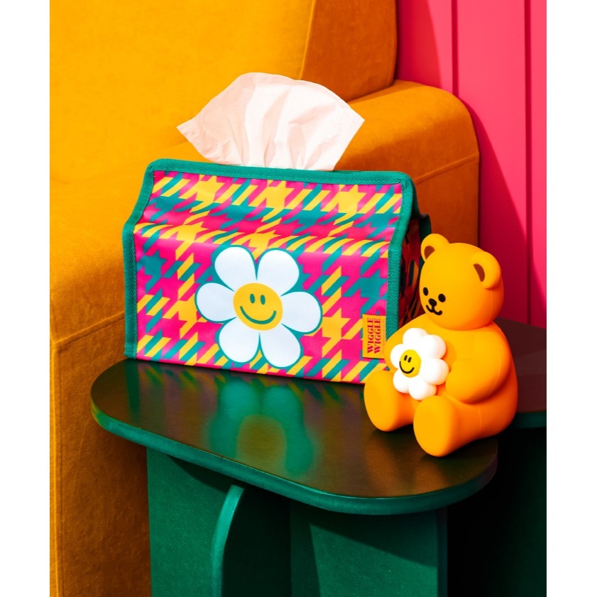 ʜᴀʀᴜᴅᴀɪʟʏ🌙 預購｜韓國家居・wigglewiggle 美式復古乳牛/微笑花千鳥格紙巾套 衛生紙收納盒 收納包-細節圖11