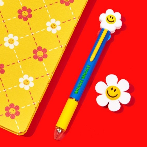 ʜᴀʀᴜᴅᴀɪʟʏ🌙 預購｜wigglewiggle 可愛角色撞色4色多功能筆 四色原子筆 0.7mm多色筆-細節圖4