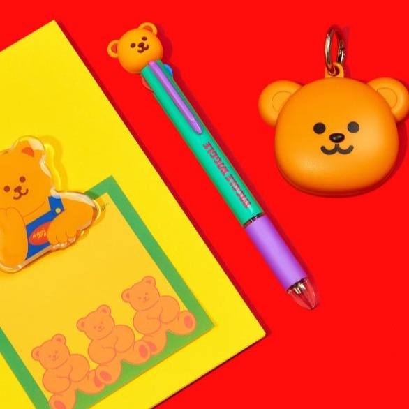 ʜᴀʀᴜᴅᴀɪʟʏ🌙 預購｜wigglewiggle 可愛角色撞色4色多功能筆 四色原子筆 0.7mm多色筆-細節圖5