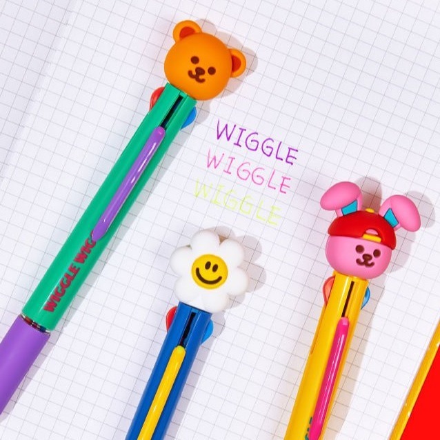 ʜᴀʀᴜᴅᴀɪʟʏ🌙 預購｜wigglewiggle 可愛角色撞色4色多功能筆 四色原子筆 0.7mm多色筆-細節圖7