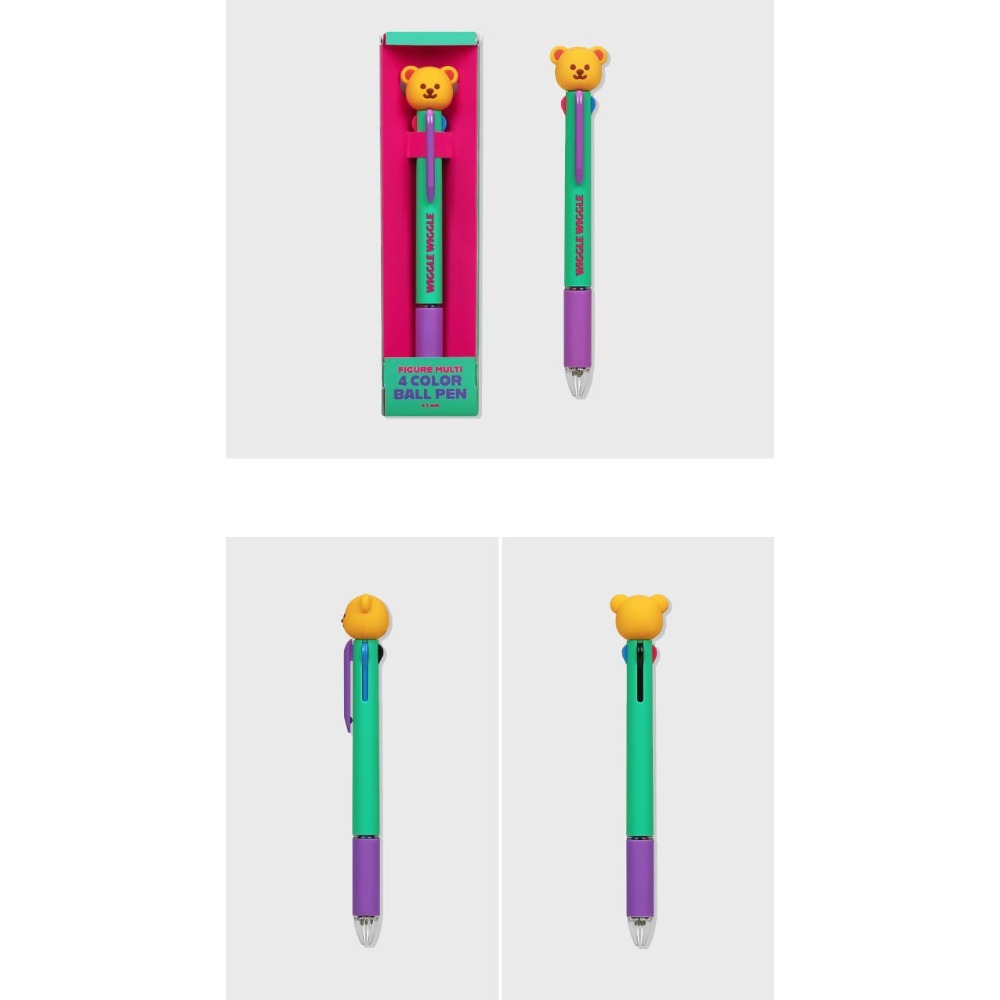 ʜᴀʀᴜᴅᴀɪʟʏ🌙 預購｜wigglewiggle 可愛角色撞色4色多功能筆 四色原子筆 0.7mm多色筆-規格圖11