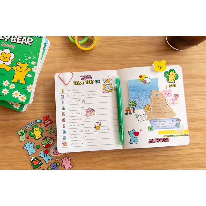 ʜᴀʀᴜᴅᴀɪʟʏ🌙 預購｜韓國文創 DAILYLIK 2025年 彩虹果凍小熊日記本 14個月年度計劃本 手帳本-細節圖5